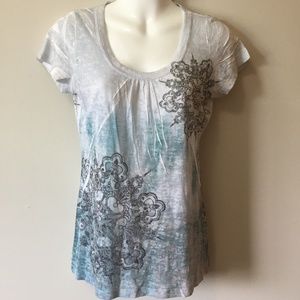 Maurices Jeweled Blue V-Neck